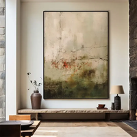Peinture acrylique abstraite texturée épaisse moderne verte et noire de grande taille encadrée personnalisable pour la décoration murale de la maison et du salon