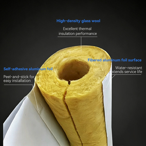 Factory Direct Fireproof Glass <b>Wool</b> Pipe High Density Waterproof Insulation Tube For Chilled Water Pipe - Product Image 2