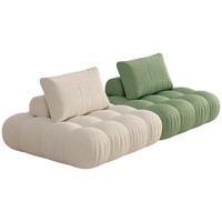 Canapé compact moderne inclinable en tissu compressé, canapé modulaire color block avec éponge haute densité pour salon d'appartement
