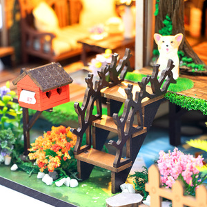 DIY Cottage Fairy Tale Forest, modèle <span class=keywords><strong>de</strong></span> <span class=keywords><strong>construction</strong></span> <span class=keywords><strong>de</strong></span> support <span class=keywords><strong>de</strong></span> livre <span class=keywords><strong>en</strong></span> bois à assembler <span class=keywords><strong>en</strong></span> 3D, 37.8x9x32.7cm, jouet cadeau pour les plus <span class=keywords><strong>de</strong></span> 14 ans - Product Image 5