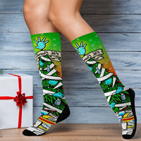 Vente en gros OEM Logo Haute Qualité 360 Degrés Tube 3D Crew Print Chaussettes Personnalisées Sublimation