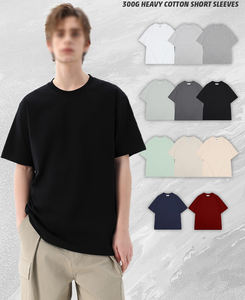 <span class=keywords><strong>OEM</strong></span>定制徽标300Gsm重量级空白t恤超大100% 棉双纱平纹男士t恤制造商 - Product Image 2