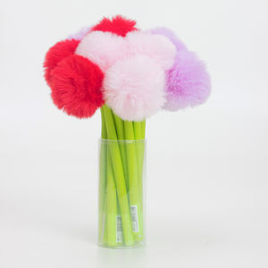 O & Q Promotie Schattige Haarbal Gel Inktpen 0.5Mm Zwart Blauw Milieuvriendelijk Rubber Materiaal Briefpapier Pen Als Kerstcadeau - Product Image 4