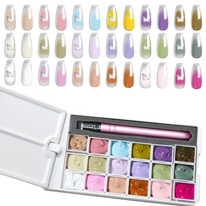 Set de 18 Colores de Gel Sólido para Uñas, Paleta de Pintura sin Limpieza, Pigmento en Gel UV LED para Degradado y Arte de Uñas, Venta al por Mayor - Product Image 1