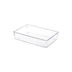 Organisateurs de tiroirs polyvalents en plastique transparent de 4 tailles pour le rangement des ustensiles de cuisine et des meubles de salle de bain Bacs de rangement sûrs pour les aliments - Product Image 5