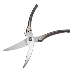 Stainless Steel Kitchen Shears Champagne Color Straight Head For Cutting Chicken Bones And Meat Home Use - Product Image 2
