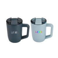 Tasses à café isothermes sans BPA en gros, mugs de voyage isothermes en acier inoxydable avec poignée et couvercle coulissant pour thé, lait, coffret cadeau
