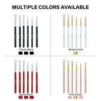 Ensemble professionnel de 6 pinceaux pour les yeux, 100% poils de chèvre, pour estomper, estomper les plis, effet smoky, définir l'eyeliner, pinceaux de maquillage moelleux sans perte de poils
