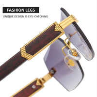 Nouvelles Lunettes de Soleil de Luxe pour Hommes, Design Sans Monture avec Branches Métalliques, Protection UVA UVB, Idéales pour les Activités Sportives et Festives en Extérieur