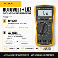   Multimètre numérique 117 True RMS avec détection de tension sans contact, protection IP42, homologation 600V, alimentation par piles, standard