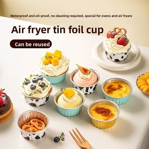 Blister de papel de aluminio de 125ml, contenedor desechable para mascotas, revestimientos y tapas para cupcakes para hornear magdalenas, magdalenas, <span class=keywords><strong>Mini</strong></span> pasteles, tazas de postre - Product Image 2