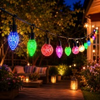 Luces de Cadena LED RGBIC para Exteriores, Bombillas Bistro con Cubiertas de PC Reemplazables para Proyectos de Iluminación de Paisajes