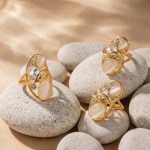 Anillo <span class=keywords><strong>de</strong></span> Tungsteno Estilo Mili con Piedra Ojo <span class=keywords><strong>de</strong></span> <span class=keywords><strong>Gato</strong></span> Geométrica, Color Oro 18K, Resistente al Desgaste, <span class=keywords><strong>de</strong></span> Alta Gama, Ligero y Lujoso, Unisex - Product Image 4