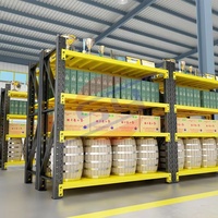Système de rayonnage de stockage d'entrepôt en métal réglable à 4 niveaux prix d'usine étagères de rayonnage en acier métallique