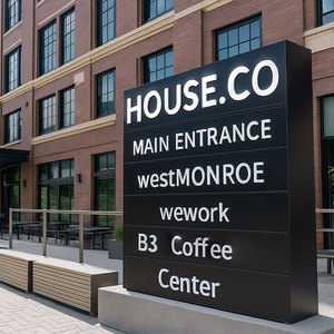 Señalización de Dirección para Exteriores Personalizada, Tótem Metálico para Edificios, Postes de Señalización <span class=keywords><strong>Inmobiliaria</strong></span>, Señales de Orientación Vial - Product Image 4