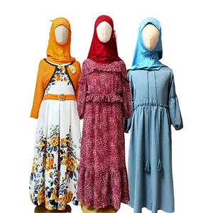 Supply long sleeve two-piece suit clothing muslim hijab baby girl fashion eid dresses for muslim girl