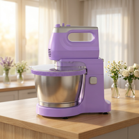 Batteur sur socle électrique 300W, 5 vitesses, bol mélangeur en acier inoxydable 3,5L, crochet pétrisseur, batteur plat, pour la pâtisserie et l'usage domestique