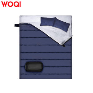 Sac de couchage rectangulaire pour adulte Woqi, 3 saisons, bleu, polyester respirant, style enveloppe, pour le camping en intérieur et en extérieur - Product Image 1