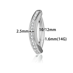 Clous de nombril en alliage de zinc, design géométrique, sertissage en canal, bijoux de piercing tendance pour femme, cadeau - Product Image 2