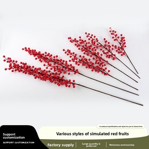 Vente en gros usine de fruits artificiels personnalisables : Baies rouges, fruits de simulation variés, Ailgier, <span class=keywords><strong>Kaki</strong></span>, Grenade, 28 fruits d'<span class=keywords><strong>arbre</strong></span> Phoenix - Product Image 2