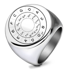 Stainless Steel <b>Ring</b> 22mm Round Gold Tone Men's Jewelry Letter Pattern Gift Fashion <b>Rings</b> - Product Image 5