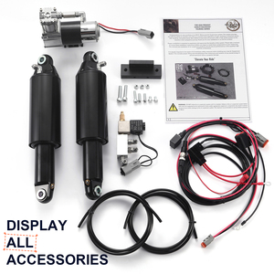 Kit <span class=keywords><strong>de</strong></span> suspension pneumatique réglable avec ressorts en aramide et amortisseurs à gaz pour Touring Road King 2008-2024, contrôle <span class=keywords><strong>de</strong></span> la hauteur <span class=keywords><strong>de</strong></span> roulement - Product Image 3