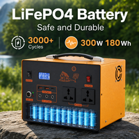 Station d'alimentation portable certifiée CE pour la cuisine, 300W 360Wh Li-ion MPPT UPS, charge sans fil, Type-C USB-A, charge rapide