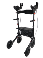 Déambulateur vertical avec pneus en caoutchouc massif anti-crevaison, déambulateur d'extérieur pour personnes âgées, rollator surélevé avec siège