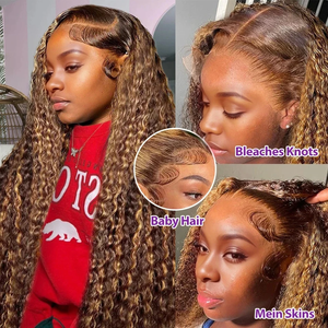 Venta al por mayor Highlight 13X6 pelucas de encaje frontal de pelo humano sin pegamento Full HD pelucas de encaje para mujeres negras Kinky Curly HD pelucas de encaje frontal - Product Image 2