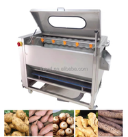 Elektrische Automatische Aardappel Gember Kreeft Komkommer Trommel Borstel Peeling Machine