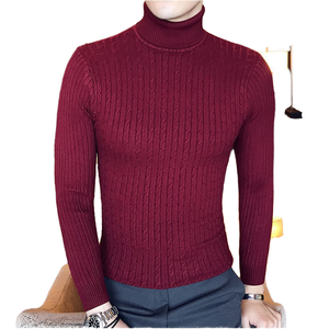 เสื้อสเวตเตอร์ไหมพรมคอเต่า แขนยาว แฟชั่นสำหรับผู้ชาย ปี 2022 ระบายอากาศได้ดี ลายสวยงาม เหมาะสำหรับฤดูใบไม้ร่วง - Product Image 4