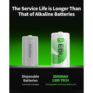 Pack de 8 piles rechargeables EBL format C 5000mAh Ni-MH numériques pour piles EBL format C - Product Image 6