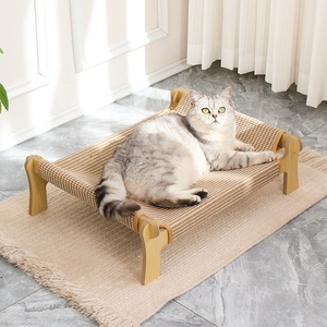 Lit pour chat, niche pour chat, <span class=keywords><strong>hamac</strong></span> <span class=keywords><strong>parasol</strong></span> en rotin d'été, chaise inclinable lavable, lit de camp sur pied, canapé-lit adaptés à toutes les saisons - Product Image 4