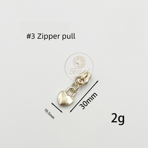 หัวซิปแบบดึงสองห่วง ลายหัวใจ สำหรับซ่อมแซมอุปกรณ์ฮาร์ดแวร์กระเป๋าเดินทาง ทำจากโลหะผสมสังกะสี - Product Image 2