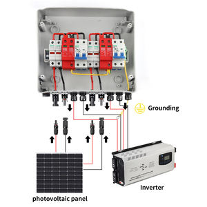 تيار مستمر V 2 مدخل 2 مخرج صندوق دمج كهروضوئي شمسي مع زيادة الصواعق حماية من الصمامات الكهروضوئية MCB SPD IP65 - Product Image 5