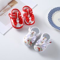 Nouvelles chaussures de princesse pour filles, motif dessin animé, 0-1 an, avec nœud mignon, respirantes, antidérapantes, semelle souple et semelle extérieure composite pour bébé