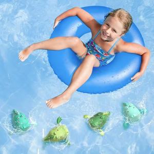 Summer Fun Four-Color Mixed Cartoon Big Head <span class=keywords><strong>Crocodile</strong></span> Bath Toys Cute Wind-up Bathroom Swimming Toys for Children - Product Image 6