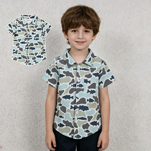 Camisa de Manga Larga con Botones para Niños, Estilo Casual, Transpirable, con Camuflaje, para el Día del Partido de Béisbol, para la Escuela, para el Equipo, para el Verano, para Hermanos, de RTS Boutique - Product Image 3