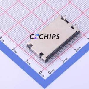 XKSD-1250-1 SD Card / Memory Card Connector SMD Connector Plug-In Type Standard SD Card Card Holder 2.8mm - Product Image 2