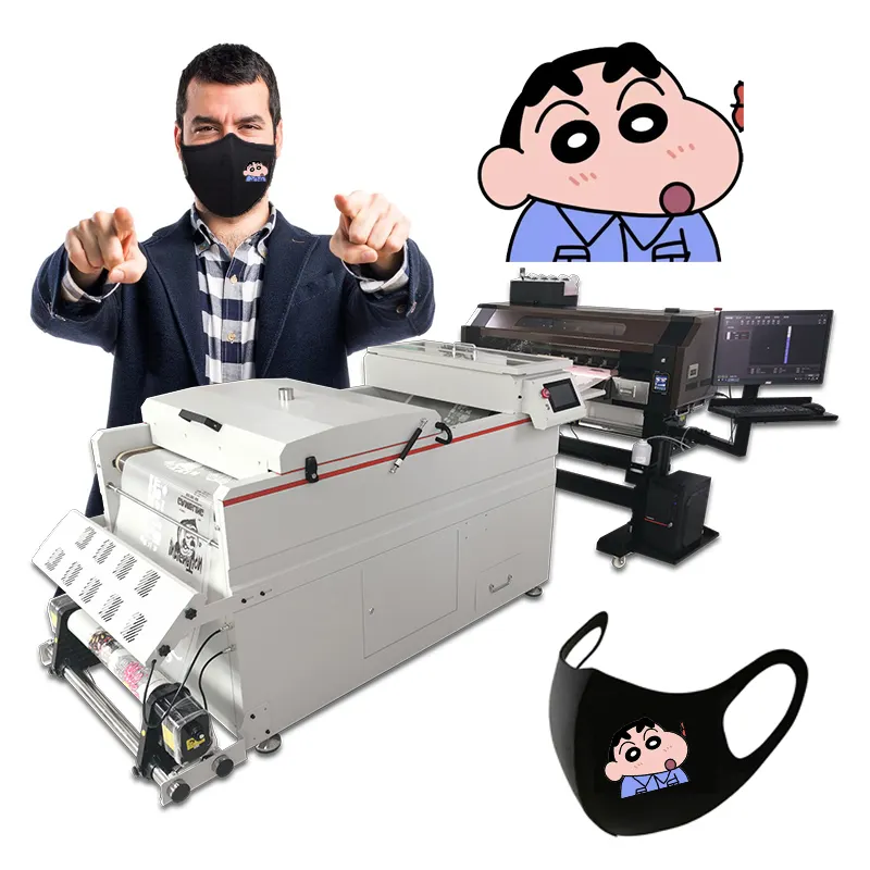 Zhou-impresora Dtf I3200 de 60cm, máquina de impresión de película de Mascota de transferencia directa al calor con agitador en polvo