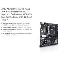 A520M-K ASUS Prime Motherboard AMD AM4 terbaru soket micro-atx DDR4 Ryzen 5000/3000 siap Realtek 1 1Gb
