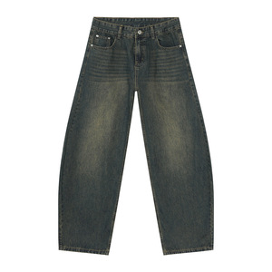 Men's Casual Straight Baggy Jeans Autumn Summer Cotton Mid Denim Washed Three-Dimensional <strong>Machete</strong> - Product Image 6