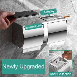 Ingrosso scatola di tessuto di alta qualità in acciaio inox 304 doppio doppio rotolo di carta <span class=keywords><strong>per</strong></span> <span class=keywords><strong>WC</strong></span> con posacenere - Product Image 2