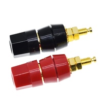 1 paire (noir + rouge) Bornes Rouge Noir Connecteur Amplificateur Terminal Binding Post Banana Speaker Plug Jack Adapter Socket