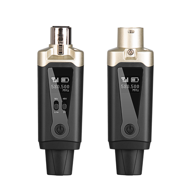 HKR MA5 UHF Wireless Microphone System Micro Sans Fil XLR Transmitter Receiver Data Cable 48V Input Voltage 1000mAh Lithium