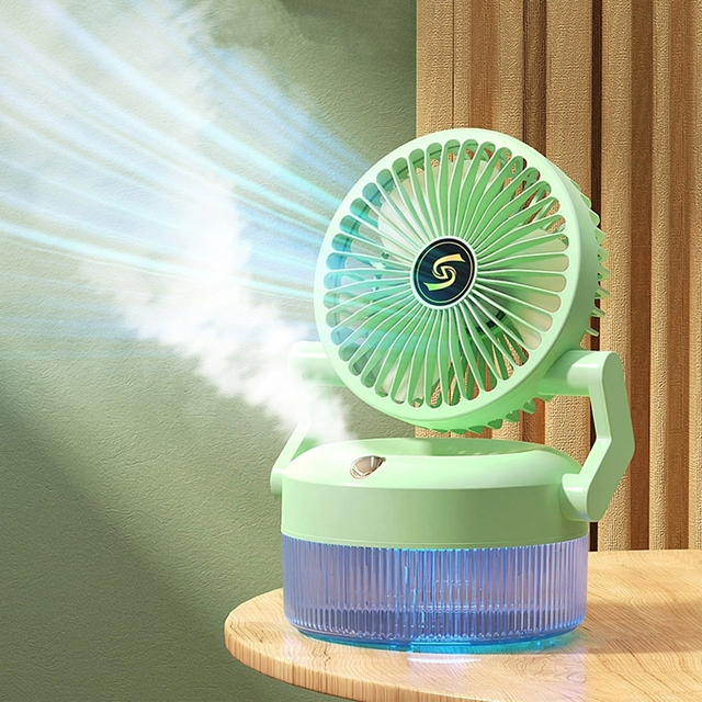 3 in 1Portable Mini Usb Humidifier Fan with Led Night Light and Water Mist Home air Cooler Rechargeable Mist Fan with Water tank