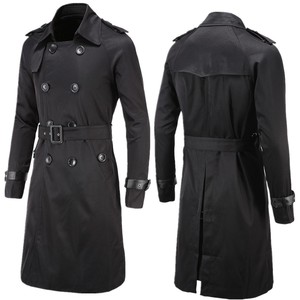 Manteau <span class=keywords><strong>trench</strong></span> long pour homme, coupe slim, double boutonnage - Product Image 3
