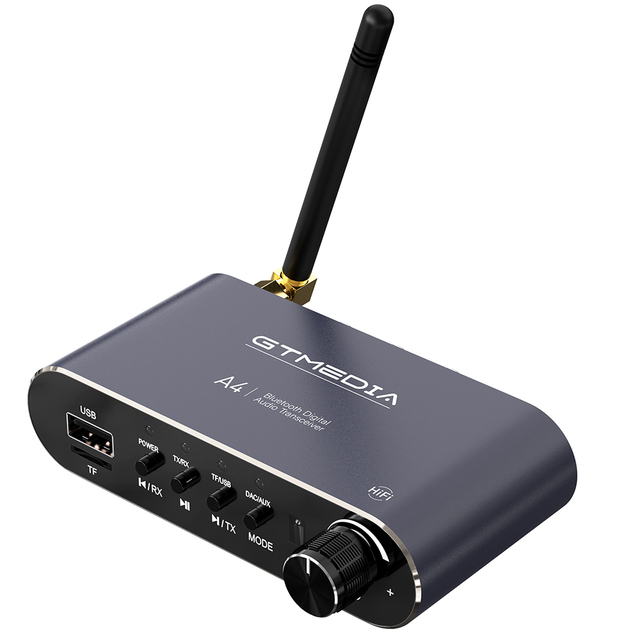 GTMEDIA A4 Bluetooth 5.1 Receiver and Transmitter 4 in 1 Audio Adapter Plug and Play