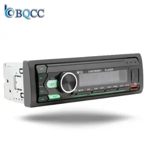 BQCC 12V 1 DIN mobil Universal, MP3 Radio Stereo Autoradio pemutar MP3, Bluetooth, penerima FM, SD, USB, bantuan suara, Audio mobil M12