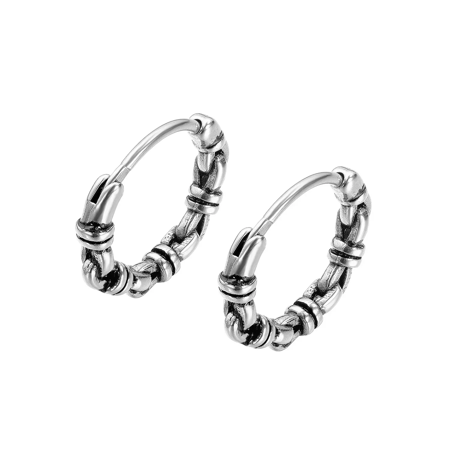 Мужские серьги-кольца из нержавеющей стали с индивидуальным логотипом